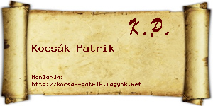 Kocsák Patrik névjegykártya