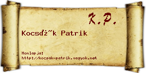 Kocsák Patrik névjegykártya