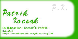 patrik kocsak business card